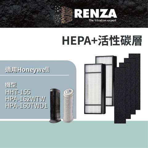 【南紡購物中心】 RENZA 濾網 適用Honeywell HPA-160 HPA-162 HHT-155 145 HEPA活性碳 濾芯