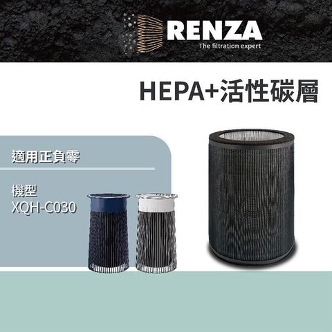 【南紡購物中心】 RENZA 適用±0 XQH-C030 空氣清淨機濾網 正負零 C030 耗材 HEPA+活性碳