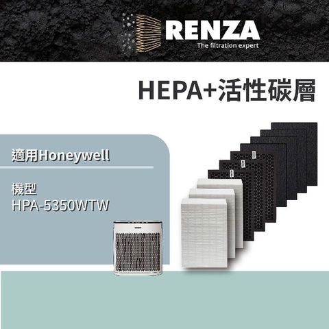 RENZA 【南紡購物中心】  抗敏濾網 適用Honeywell HPA 5350WTW 5350 HRF-R1 APP1AP 一年份