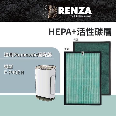 RENZA 【南紡購物中心】 濾網 適用Panasonic F-P40EH空氣清淨機 替代F-ZMRS40W