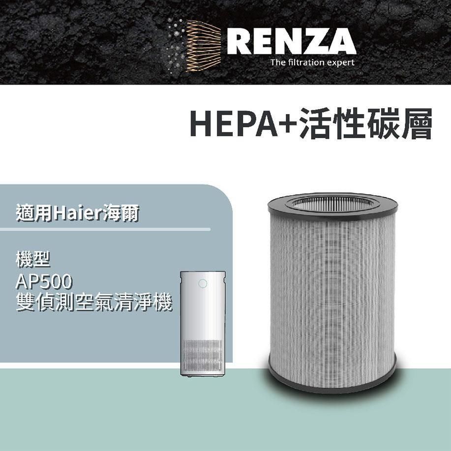 RENZA 【南紡購物中心】 濾網 適用Haier海爾 AP500雙偵測空氣清淨機 AP500F-01 高效複合式濾芯