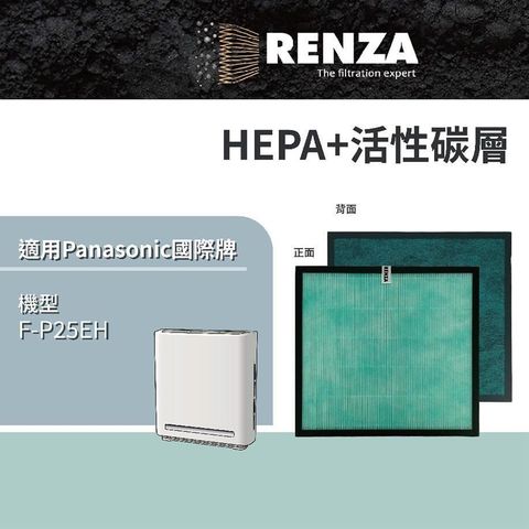 【南紡購物中心】 RENZA濾網 適用Panasonic F-P25EH空氣清淨機 替代F-ZMRS25W