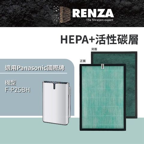 RENZA 【南紡購物中心】 濾網 適用Panasonic F-P25BH 空氣清淨機 替代F-P25H