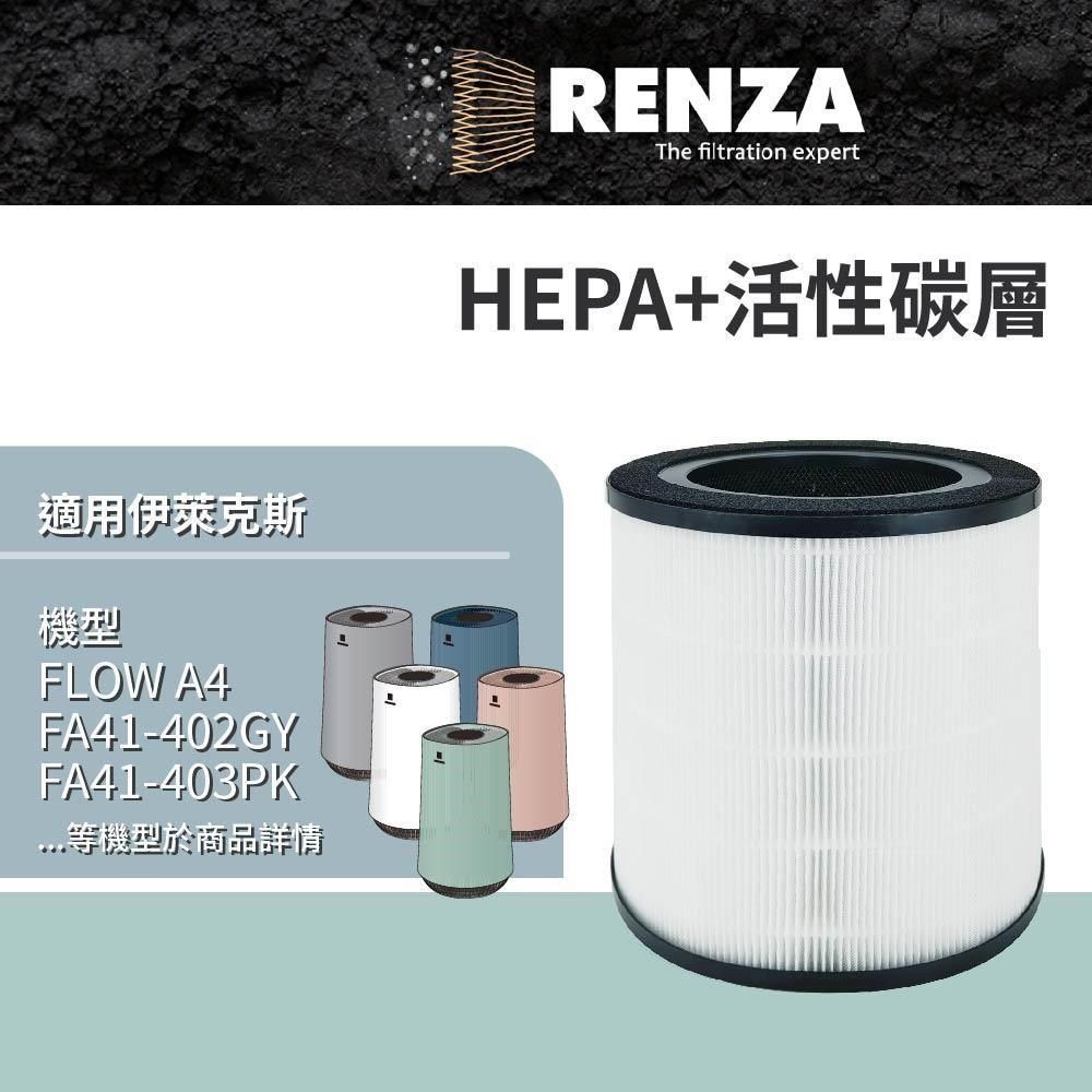 RENZA 【南紡購物中心】 濾網 適用Electrolux伊萊克斯FLOW A4空氣清淨機 FA41-403 替代EFFCLN4