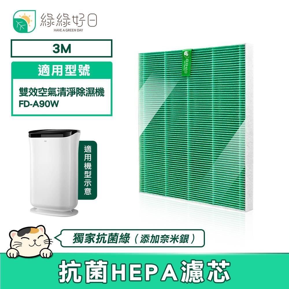 綠綠好日 【南紡購物中心】  適用 3M FD-A90W FDA90W FD-A90RF【一年份濾網組】HEPA抗菌濾網