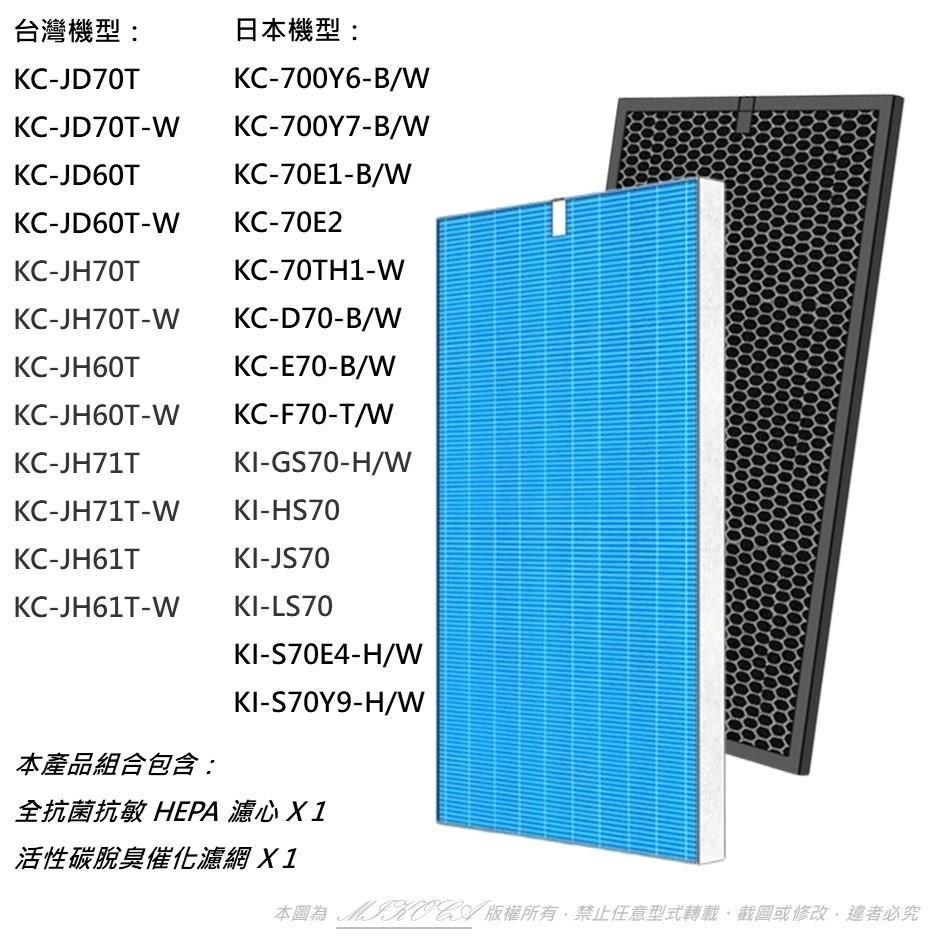米歐 適用 SHARP 夏普 KC-JD60T JD70T D70 E70 F70 G70 700Y6 70E1 70E2空氣清淨機 濾網