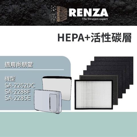 【南紡購物中心】 適用 尚朋堂SA-2288F SA-2262DC SA-2285E 可替換SA-T880 H320 C280 清淨機濾網