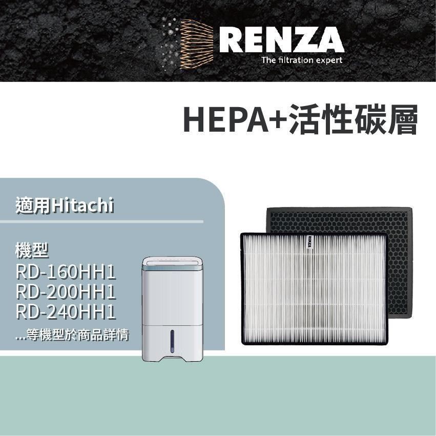 RENZA 【南紡購物中心】 濾網 適用Hitachi日立RD-200HH1 240HH1 280HH1 320HH1 360HH1空氣清淨除濕機濾芯