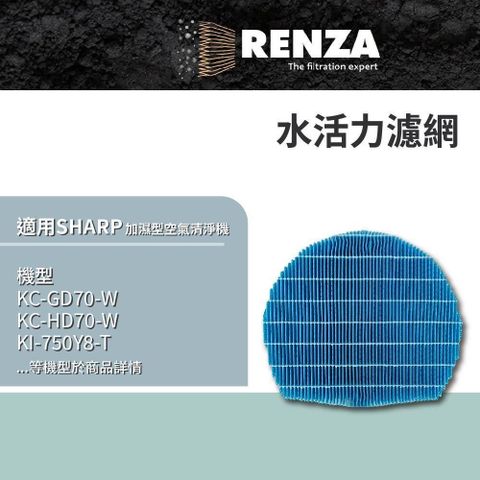 【南紡購物中心】RENZA 替代FZ-AX80MF 水活力濾網 適用 SHARP KI-EX55 KI-EX75 加濕空氣清淨機