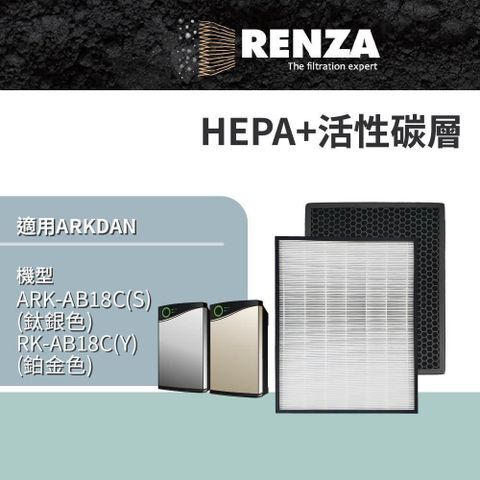 RENZA適用 ARKDAN阿沺 ARK-AB18C(S) RK-AB18C(Y) 雲端空氣清淨機HEPA活性碳