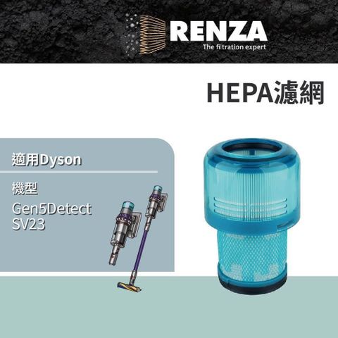 【南紡購物中心】 RENZA適用 Dyson 戴森 Gen5Detect SV23 吸塵器 集塵濾網 HEPA濾網 濾芯 濾心
