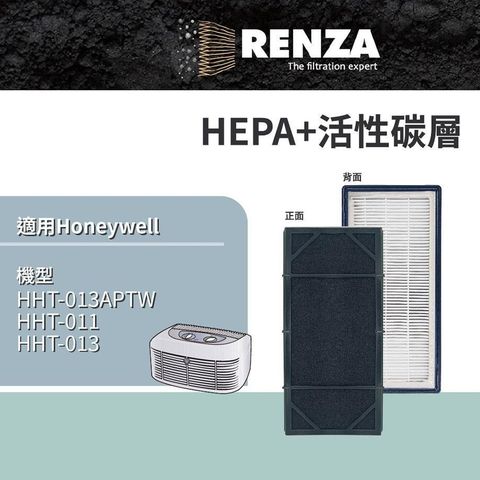 【南紡購物中心】 RENZA適用 Honeywell HHT-011 HHT-013 HHT-013APTW HEPA+活性碳2合1濾網
