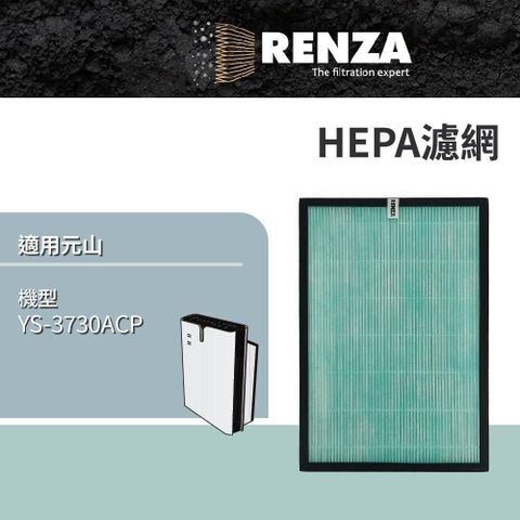 【南紡購物中心】 RENZA 適用 元山 YS-3730ACP節能超進化空氣清淨機 高效HEPA濾網