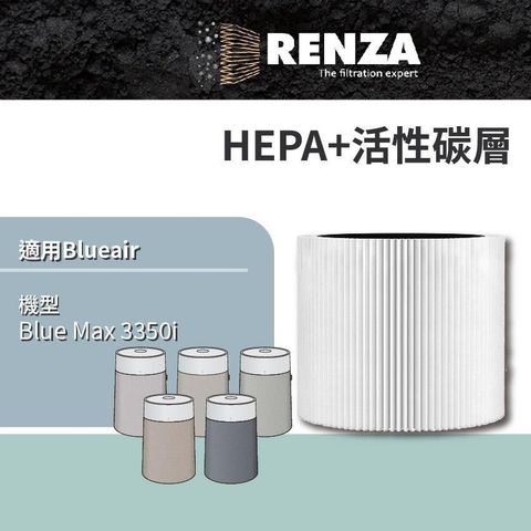 RENZA 【南紡購物中心】 適用 Blueair Blue Max 3350i 3350 空氣清淨機 HEPA+活性碳 濾網 濾芯 濾心