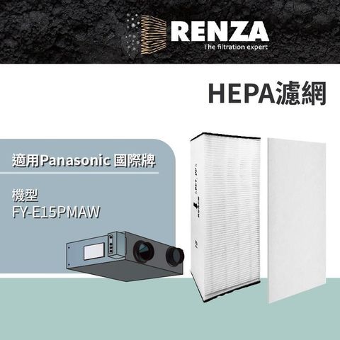 RENZA 【南紡購物中心】 適用 Panasonic 國際牌 FY-E15PMAW 30坪 全熱交換器 HEPA濾網 濾芯 濾心