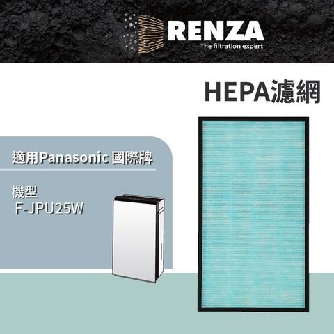 RENZA 適用 Panasonic 國際牌 F-JPU25W 空氣清淨機 空間除菌脫臭機 HEPA濾網 濾芯 濾心