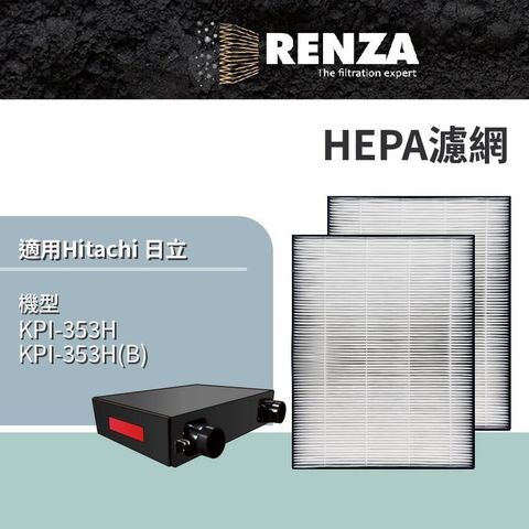 RENZA 適用 Hitachi 日立 KPI-353H KPI-353H(B) 對應PM2.5全熱交換器 HEPA濾網 濾芯 濾心