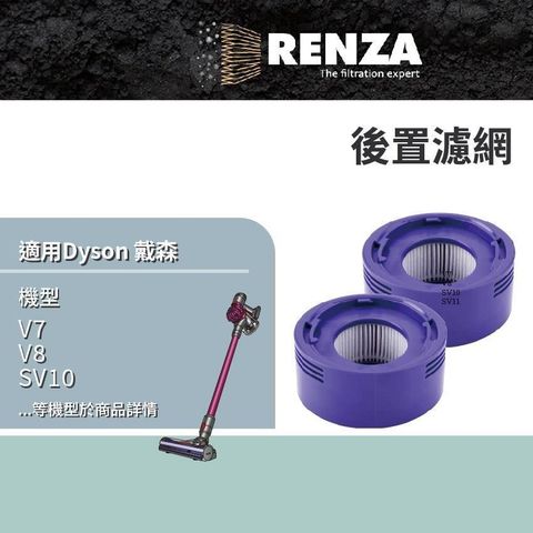 RENZA 適用 Dyson 戴森 V7 V8 SV10 SV10D SV10E SV10K SV11 SV25 後置濾網 濾芯 濾心 2入組