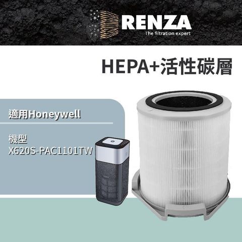 RENZA RENZA_ 適用 Honeywell X620S-PAC1101TW X3 UVC殺菌空氣清淨機 HEPA+活性碳 濾網 濾芯 濾心