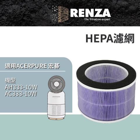 RENZA RENZA_ 適用 Acer 宏碁 AH333-10W AC333-10W 涼淨爐 四合一涼暖空氣循環清淨機 HEPA濾網