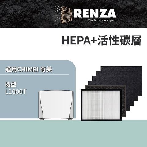 RENZA適用 CHIMEI 奇美 L1000T 空氣清淨機 HEPA+活性碳 濾網 濾芯 濾心