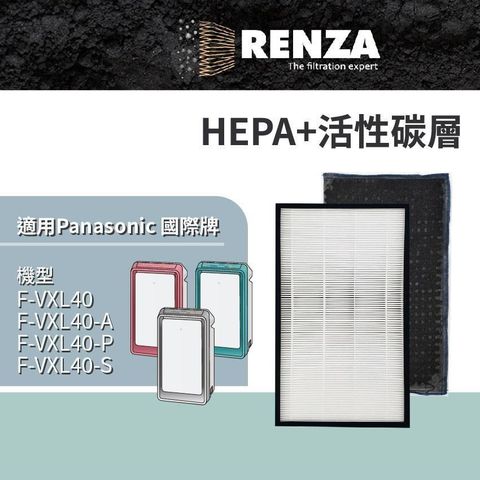 RENZA適用Panasonic 國際牌 F-VXL40 F-VXL40-A F-VXL40-P 加濕空氣清淨機 HEPA活性碳
