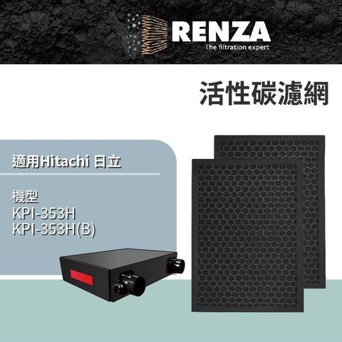 RENZA 適用 Hitachi 日立 KPI-353H KPI-353H(B) 對應PM2.5全熱交換器 活性碳濾網
