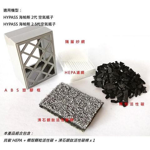 適用 HYPASS 海帕斯 2代 2.5代 空氣瓶子 車用空氣清淨機 濾芯 濾網 HAB-02
