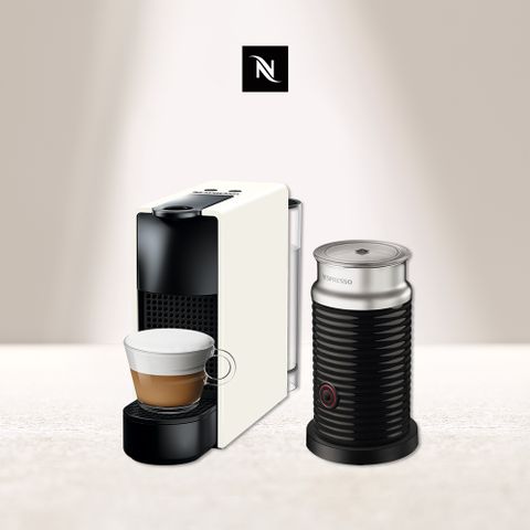 ▼輕巧暢銷入門組▼Nespresso Essenza Mini 膠囊咖啡機 Aeroccino3 奶泡機 組合(Essenza Mini/ 奶泡機可選色)