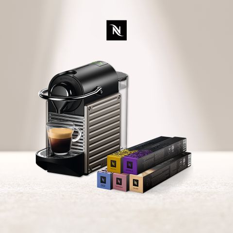 ▼PChome 獨家咖啡組▼Nespresso 膠囊咖啡機 Pixie &amp; 都會生活咖啡50顆組 (Pixie2色可選)