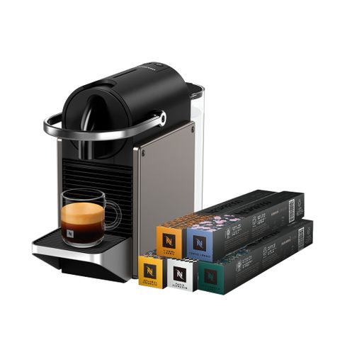 【PChome限定】Nespresso 膠囊咖啡機 Pixie & 暢遊世界咖啡50顆組