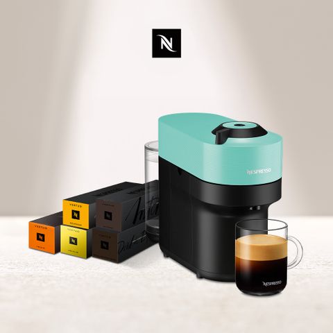 ▼全新 VERTUO POP系列▼【獨家】Nespresso Vertuo POP膠囊咖啡機 &amp; 都會風格咖啡50顆組