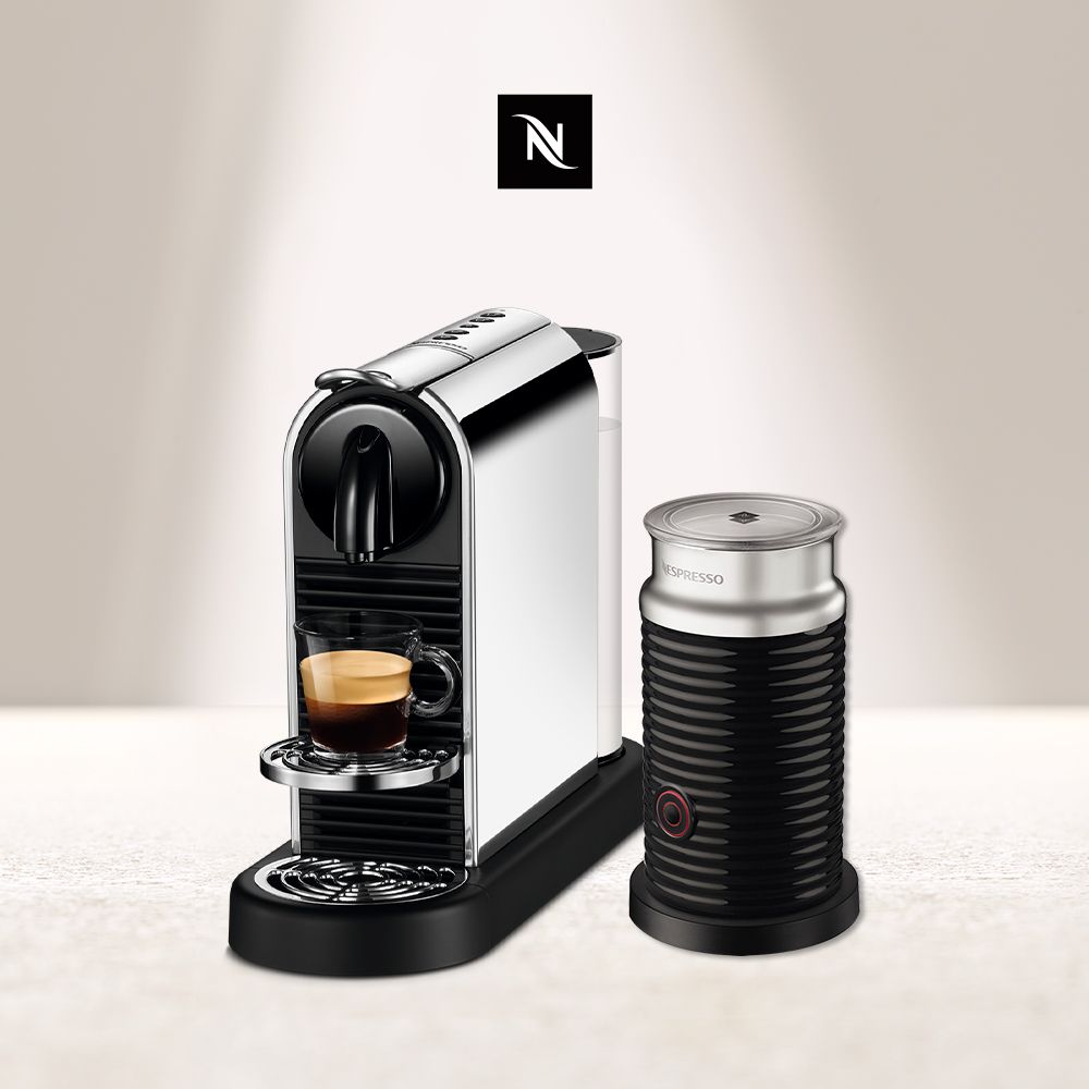 Nespresso 膠囊咖啡機CitiZ Platinum Aeroccino3 奶泡機組合(奶泡機可