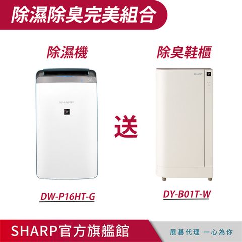 SHARP 夏普 自動除菌離子 衣物乾燥抗黴除濕機 DW-P16HT-G  湖水綠