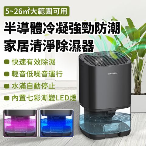 BASEE 1公升 大容量智能家用除濕機 LED炫光除潮空氣清淨除濕機 半導體冷凝除濕機