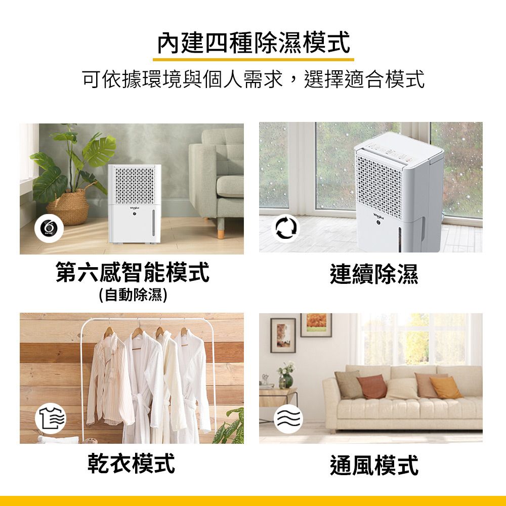 Whirlpool 惠而浦 二級能效6公升節能除濕機WDEE06TW-貨物稅減免$500(送法國特福30CM不沾平底鍋)