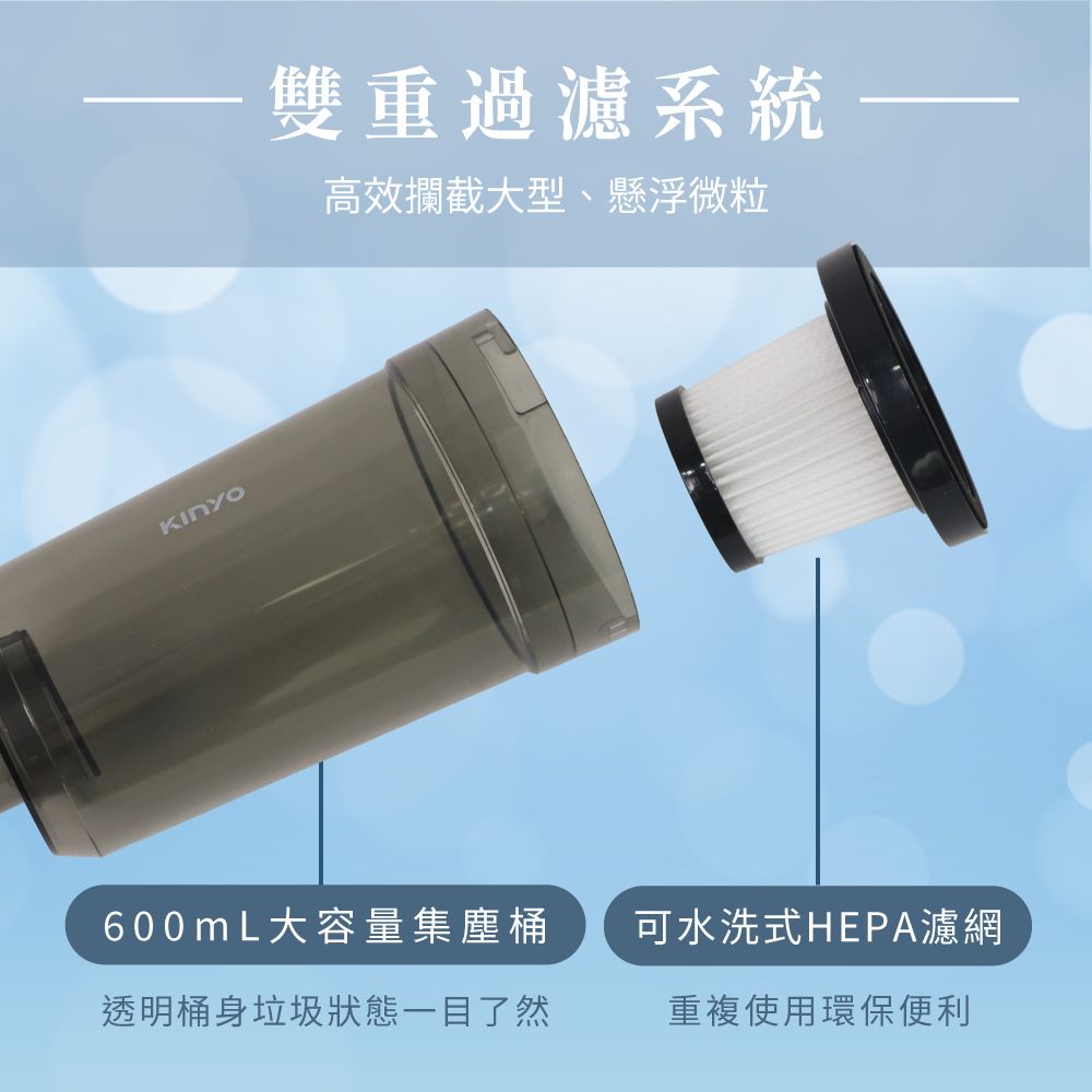 KINYO 輕巧兩用手持吸塵器 KVC-6225