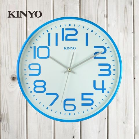 KINYO 馬卡龍靜音掛鐘(藍)-福利品 CL-146