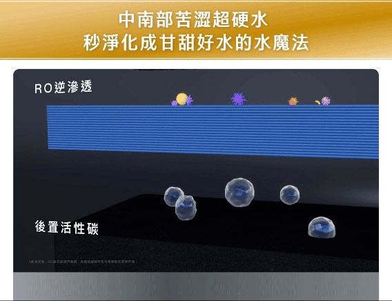 中南部苦澀超硬水秒淨化成甘甜好水的水魔法RO逆滲透後置活性碳