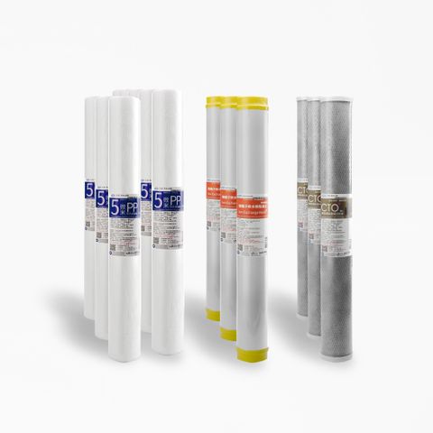 怡康 20吋小胖軟水除氯過濾型14支組 5微米PP 水垢抑制 CTO燒結活性碳 全屋淨水