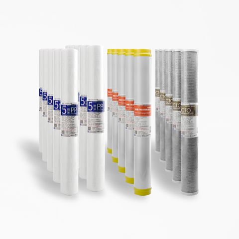 怡康 20吋小胖軟水除氯過濾型20支組 5微米PP 水垢抑制 CTO燒結活性碳 全屋淨水