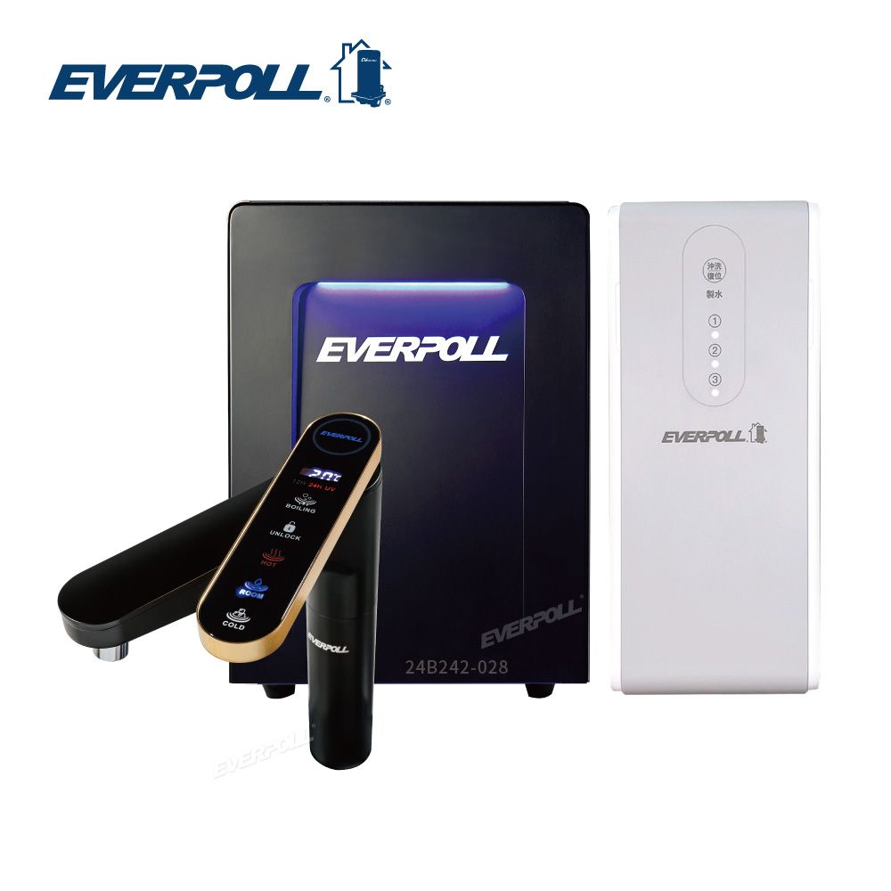 EVERPOLL 愛科濾淨 可生飲 觸控三溫飲水機 EVB-398+RO逆滲透純水系統 RO-600(含標準安裝)