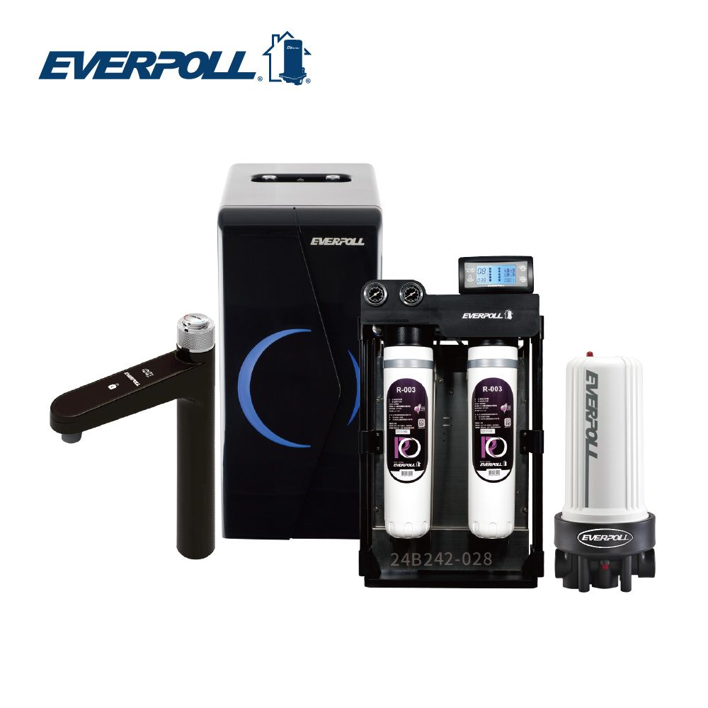 EVERPOLL 愛科商用 可生飲 旋鈕雙溫飲水機 EVB-168PLUS+傳家寶全戶濾淨 AHP150+RO逆滲透純水系統 RO-1500S(含標準安裝)