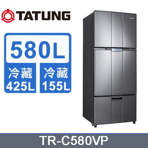 TATUNG大同 580公升變頻三門冰箱-髮絲灰(TR-C580VP-AG)