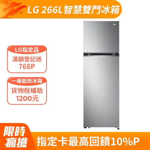 LG 樂金 266L 智慧變頻雙門冰箱GV-L266SV(星辰銀)