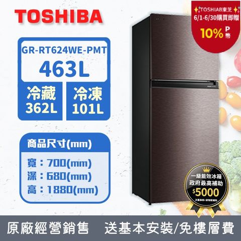 TOSHIBA東芝463公升原味覺醒精品系列變頻雙門冰箱GR-RT624WE-PMT(37)