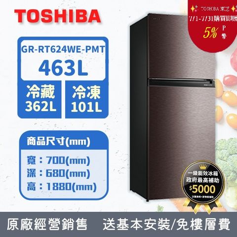 TOSHIBA東芝463公升原味覺醒精品系列變頻雙門冰箱GR-RT624WE-PMT(37)