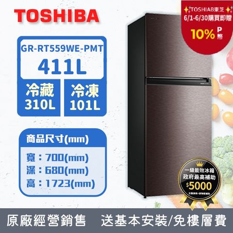 TOSHIBA東芝411公升原味覺醒精品系列變頻雙門冰箱GR-RT559WE-PMT(37)