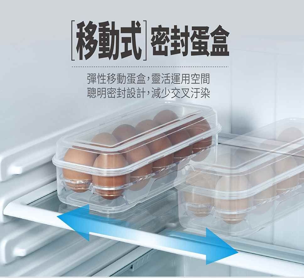 移動式 密封蛋盒彈性移動蛋盒,靈活運用空間聰明密封設計,減少交叉汙染