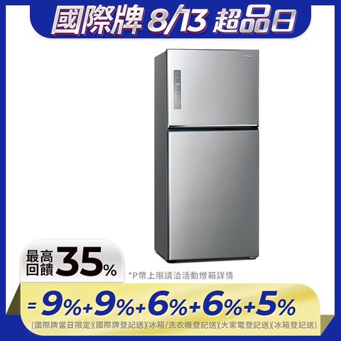 Panasonic國際牌 無邊框鋼板650公升雙門冰箱NR-B651TV-S(晶漾銀)